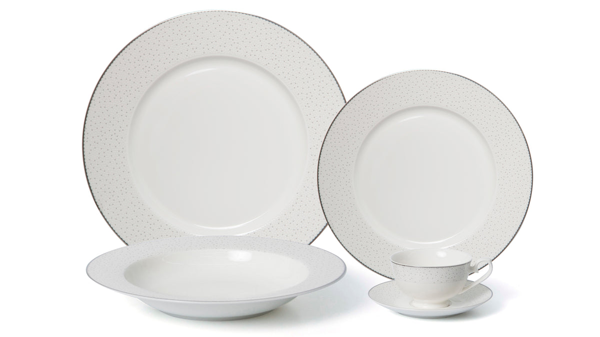 Joseph Sedgh Collection 5.5" Compote Bowl, Stardust Speckled Platinum Silver DECBOWL