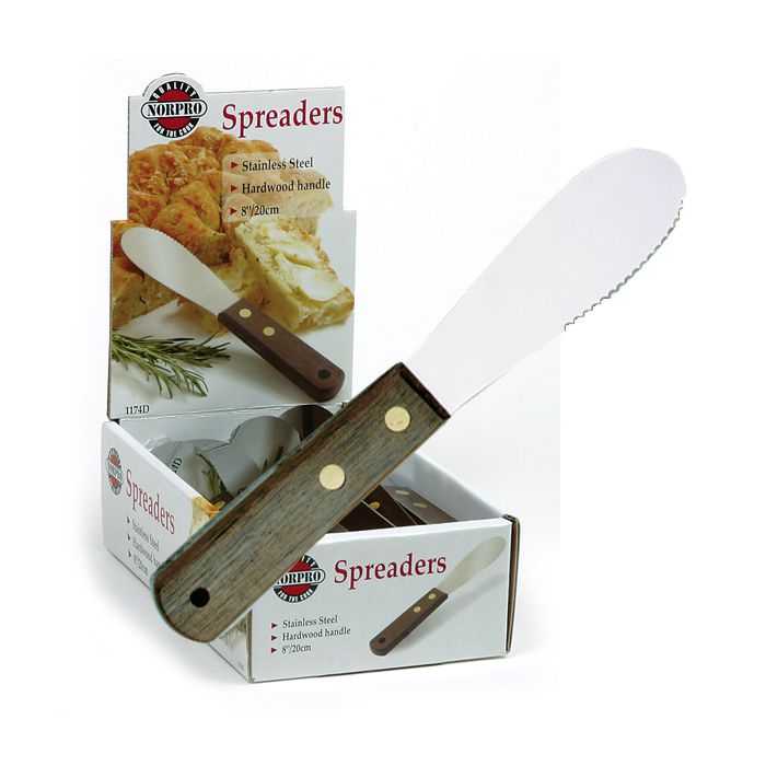 Norpro Sandal Wood Handle Stainless Steel Speeder, For Butter,Jam, Roast Garlic