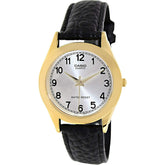 Casio Men's Quartz Stainless Steel/Black Leather Watch