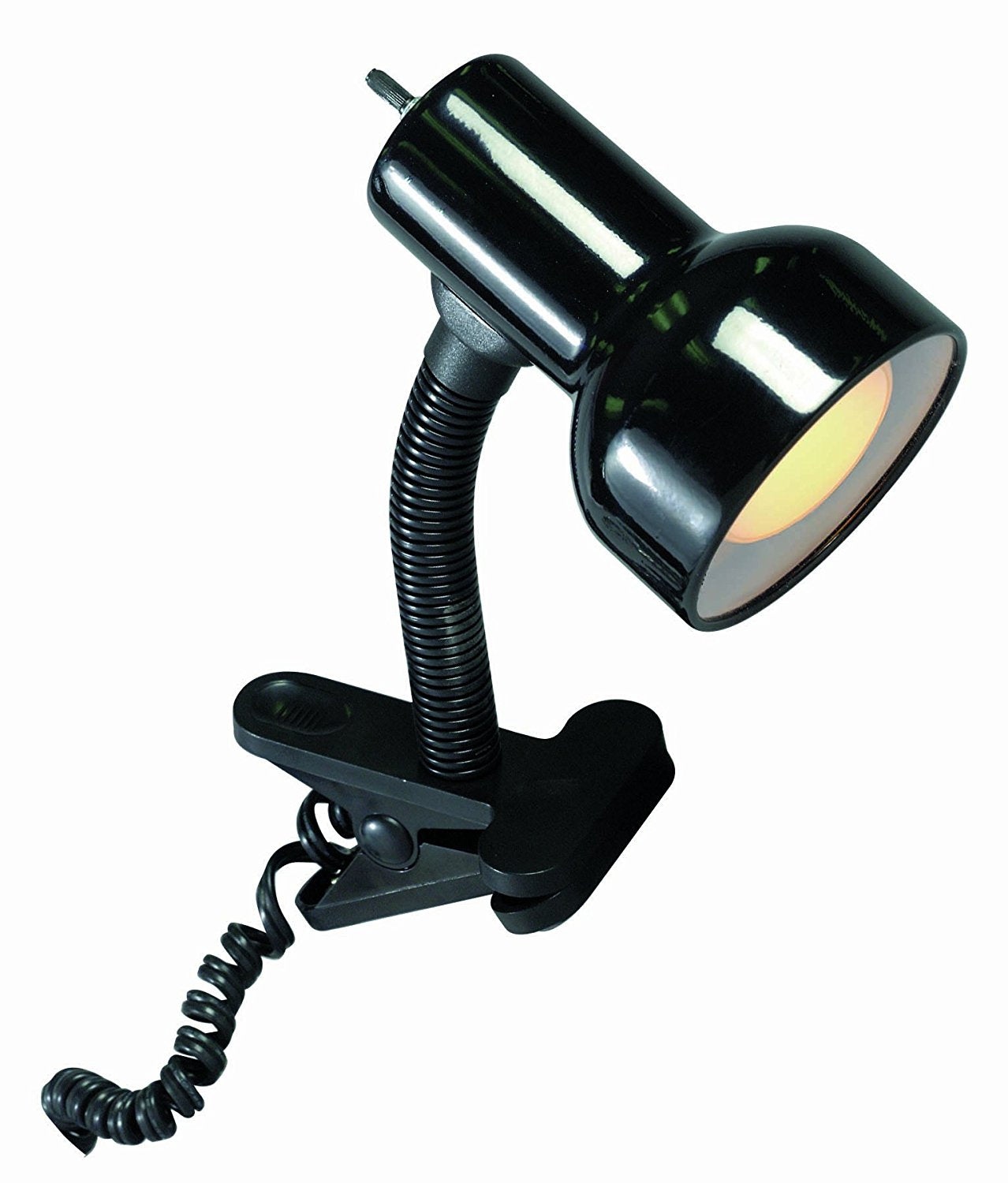 Satco Products SF76/226 Flexible Goose Neck Clip on Lamp with Coiled Cord, Black