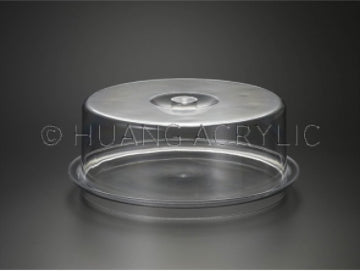 Huang Acrylic 11.5" Round Cake Tray with Cover