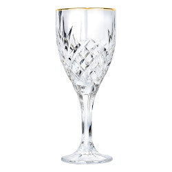 Brilliant Ashford Gold Rim Stemmed Wine Glass, 10oz, Set of 4