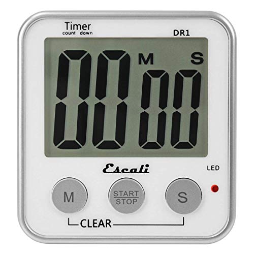 Escali Extra Large Display Kitchen Digital Timer, White