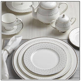 Prouna Princess Platinum 16 Piece Fine Bone China Set, Service for 4, Platinum