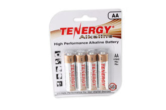 Tenergy AA High Top High Drain Alkaline Batteries, 4 Pack BATTAA4PK