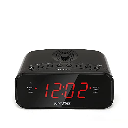 Riptunes Digital Alarm Clock Radio, Black