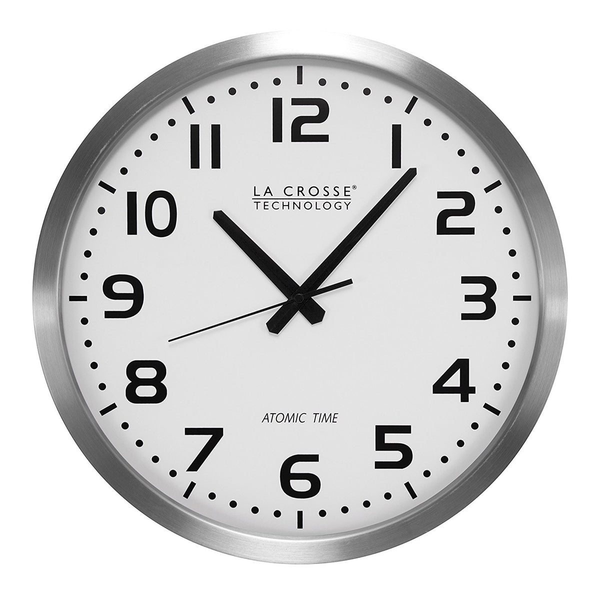 La Crosse Technology WT-3161WH 16" Atomic Analog Clock, Silver