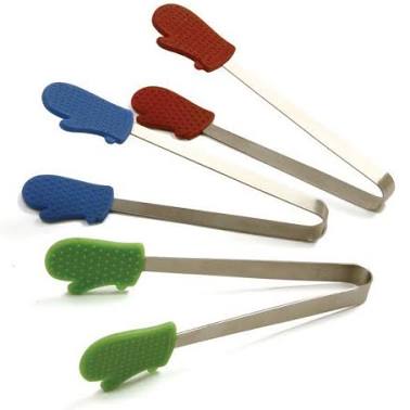Norpro Oven Mitt Mini Tongs, Assorted Colors