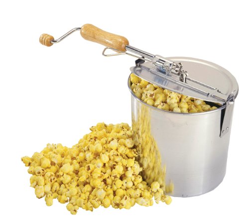 Fox Run Brands 55115 Stovetop Oil Hand Crank Popcorn Popper Machine Maker