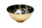 Classic Touch 10.5” Black and Gold Marbleized Footed Bowl