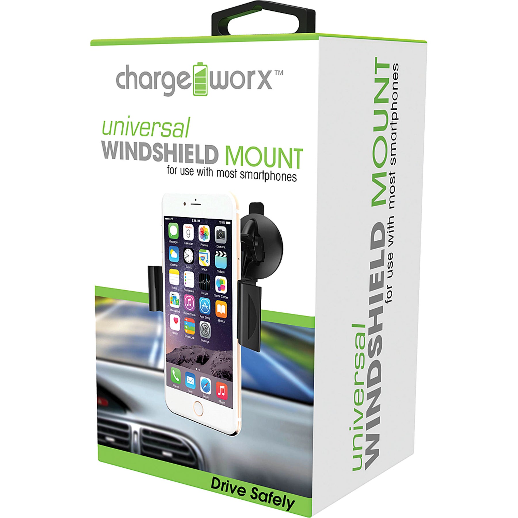 Chargeworx CX9905BK Windshield Mount for use with most smartphones