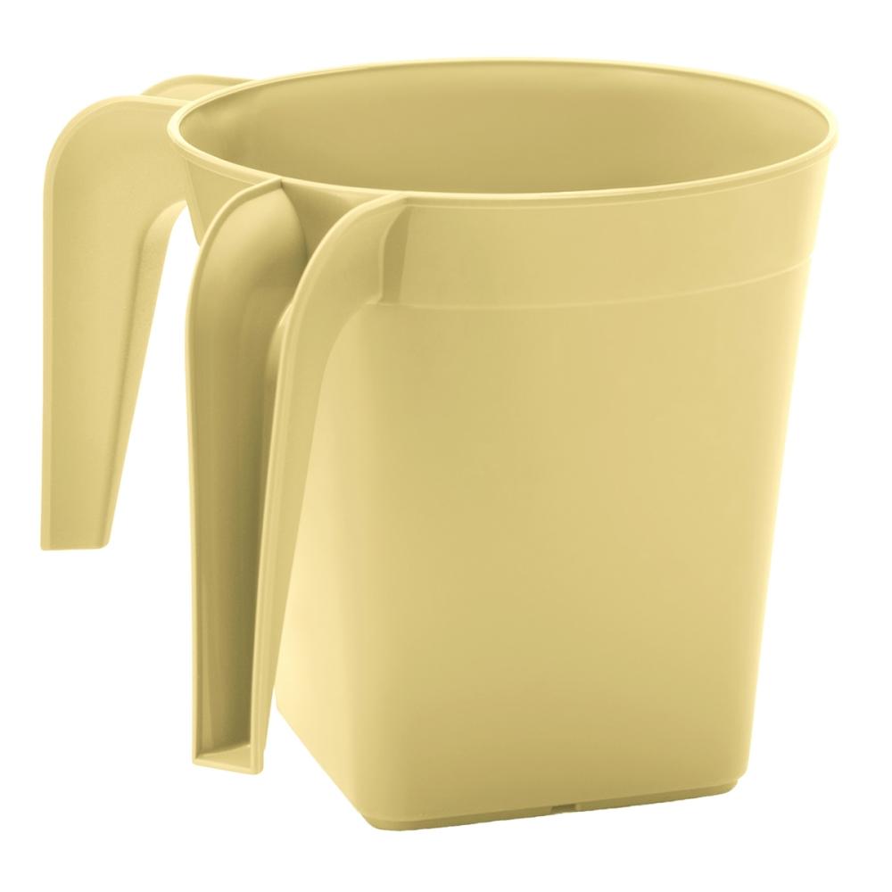 YBM Home Square Plastic Washing Cup, Beige with Dots