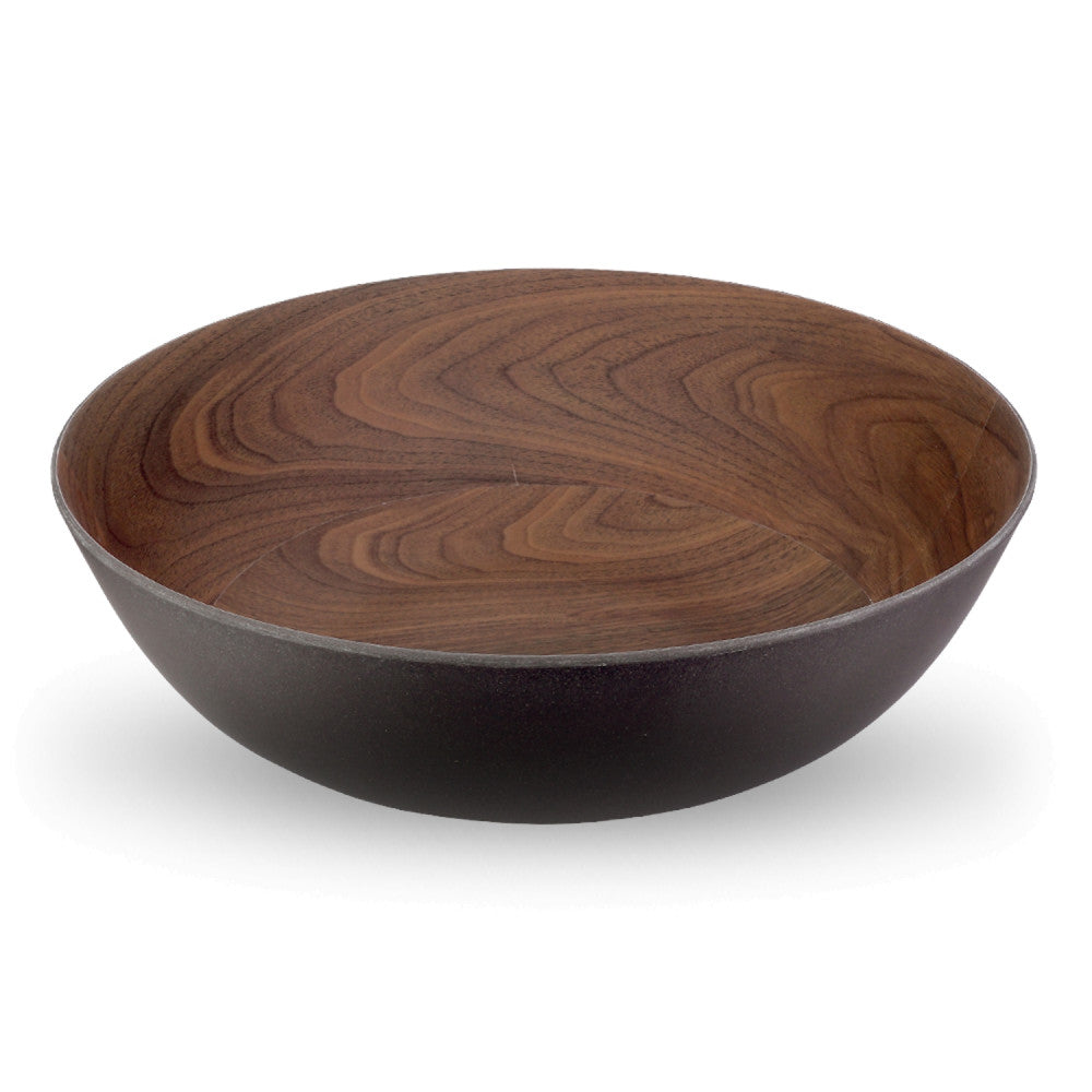 Brilliant Bamboo Walnut Coffee Colored Large Salad Serving Bowl, 12"