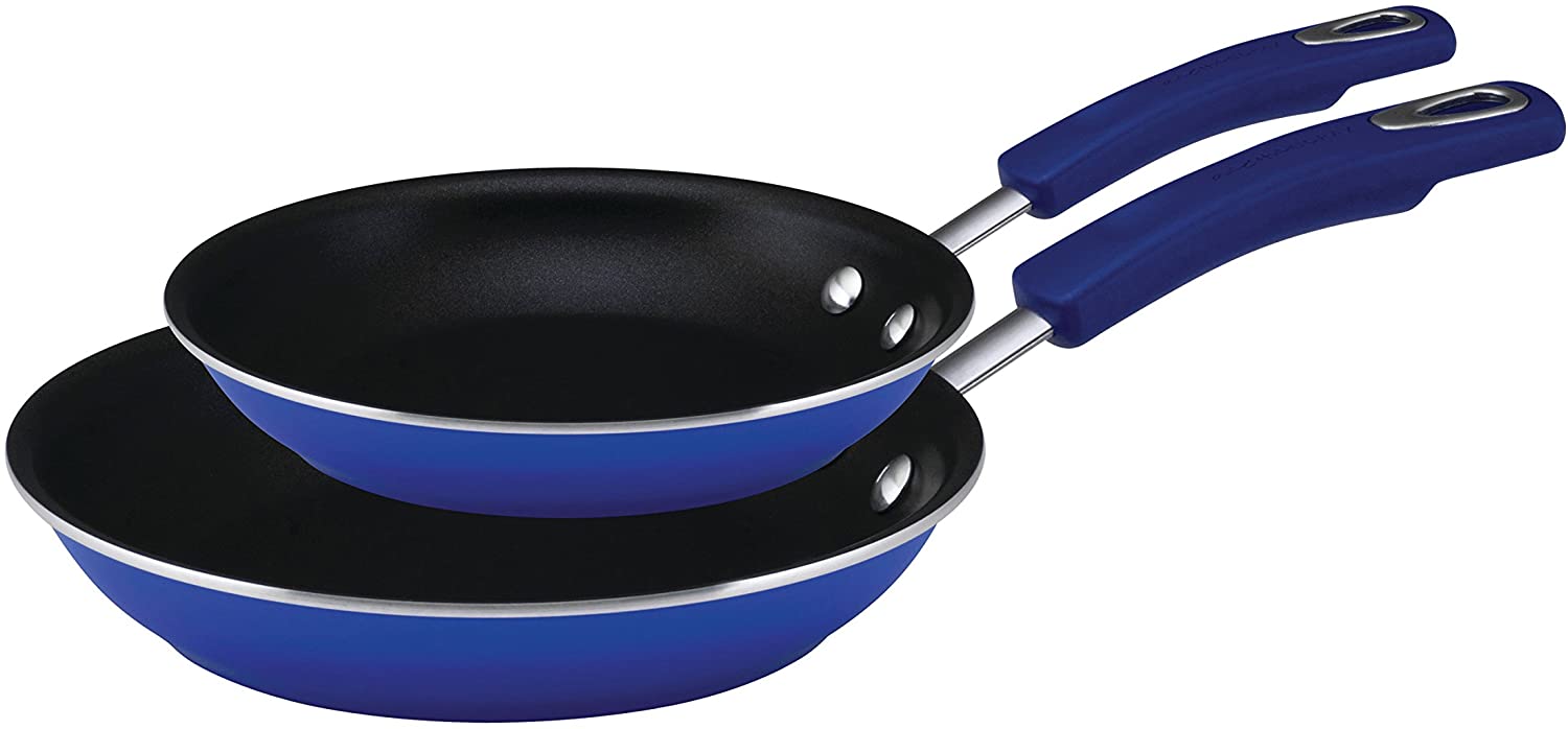 Rachael Ray 2 Piece Nonstick Frying Pan Cookware Set, 9" and 11" - Blue