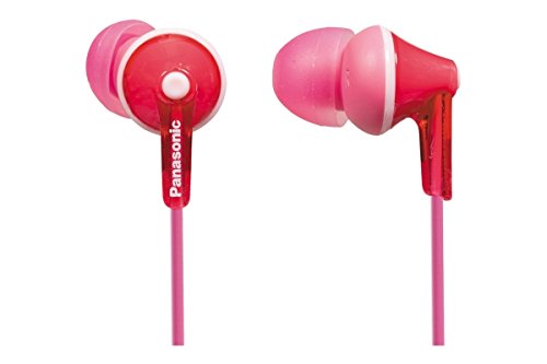 Panasonic RP-HJE125-P Ergo-Fit Wired Earphones Earbuds, Pink