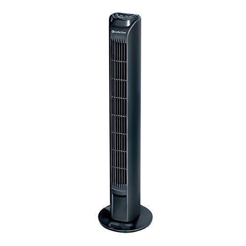 COMFORT ZONE 31" Oscillating 3-Speed Tower Fan with Remote