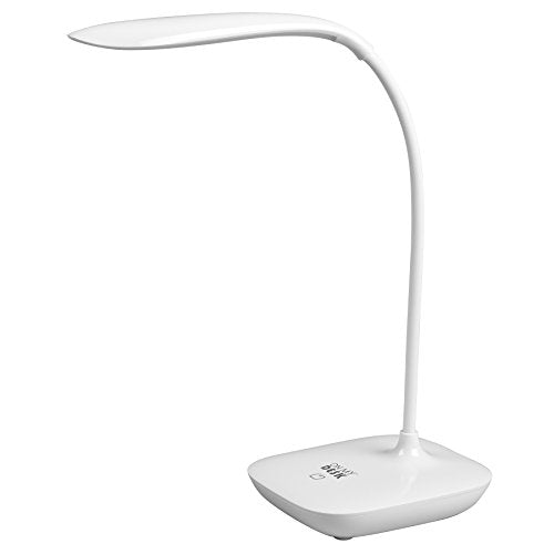 On My Desk 990007 11.5" Compact Rechargeable LED Desk or Nightstand Lamp with Flexible Neck and Touch Sensor Dimmable Control, White