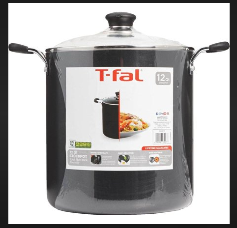T-fal 12QT 3626274 Specialty Total Nonstick Stockpot, Black - Dishwasher Safe, Oven Safe COOKPOT