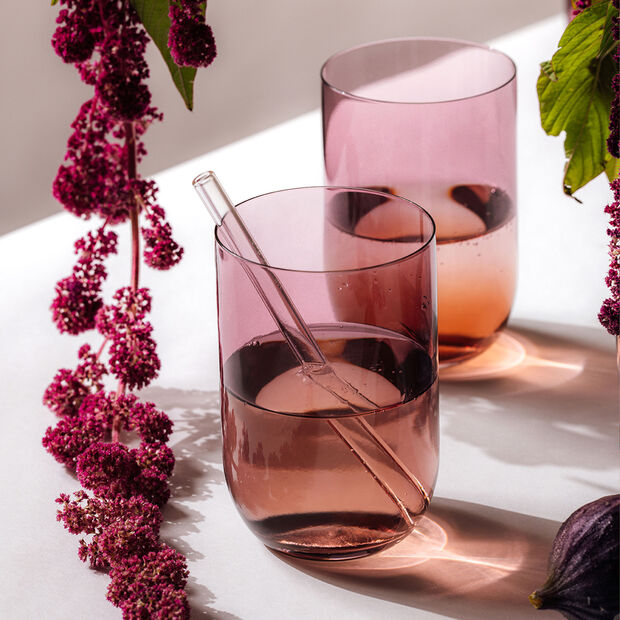 Villeroy & Boch Like Grape Purple 13oz Longdrink Tumbler Glass, Hand Wash, Set of 2