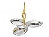 Godinger Crumpled Leaf 3 Section Nut Dish