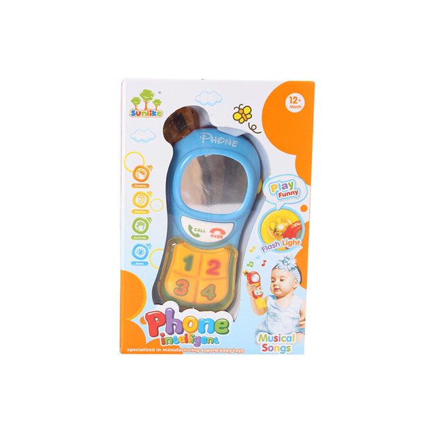 Wonderplay Intelligent Baby Phone with Music, Key Press, Sounds, Blue/Red