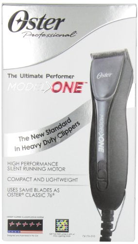 Oster 76175-010 Model One Hair Clipper - Includes detachable blade size 000, blade guard, cleaning brush, lubricating oil, space saving power cord adapter