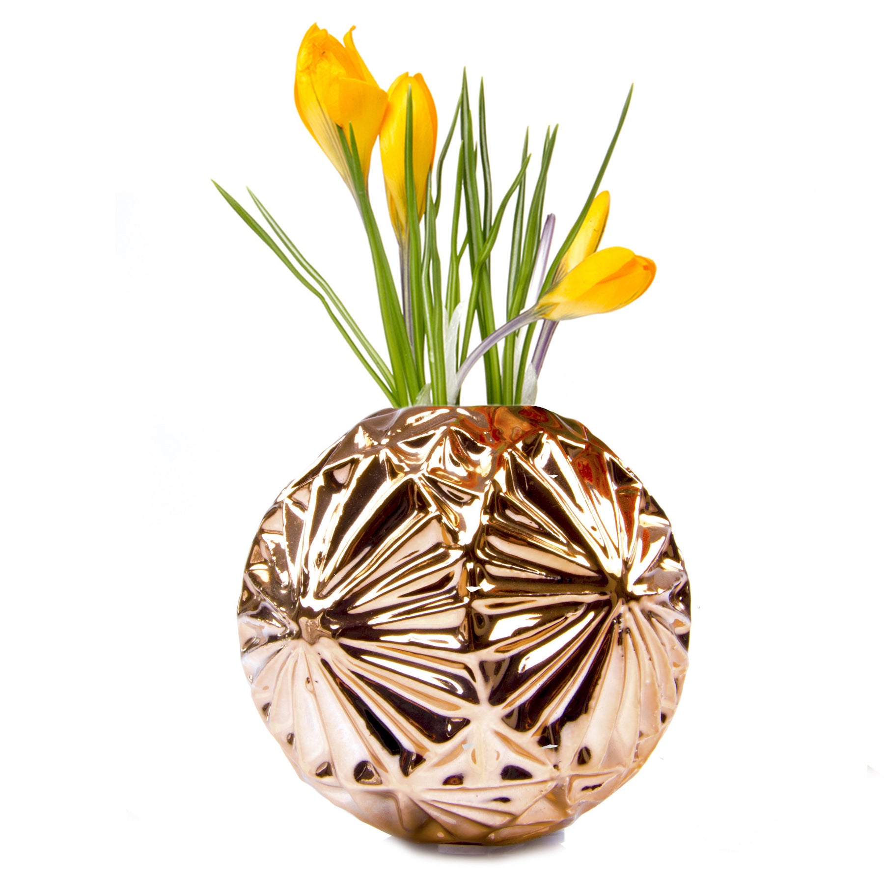 Chive Starball Flower Vase, Rose Gold (4" diameter)