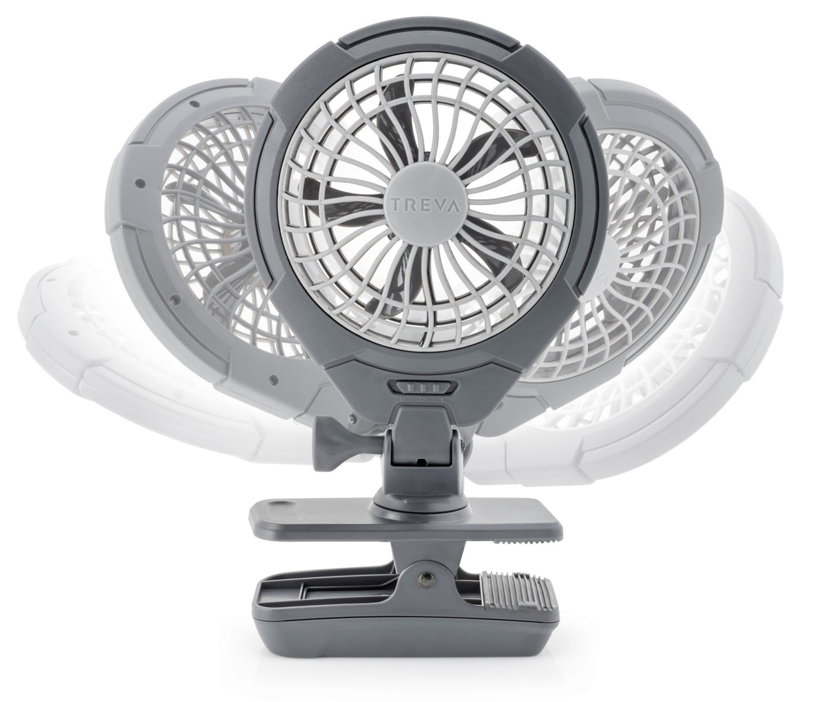 Treva 5″ Clip Fan, Gray, Battery Operated