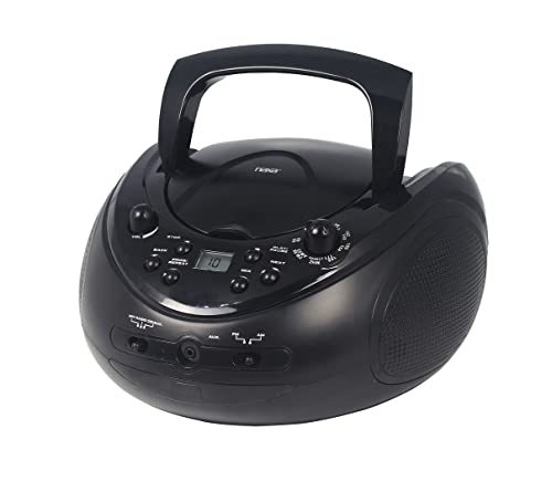 Naxa Portable CD Radio Player with AUX and AM/FM Radio, Black