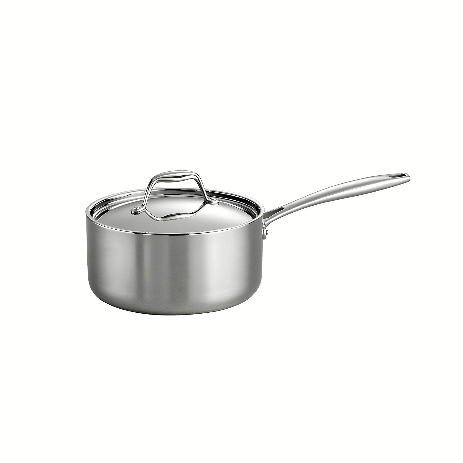 Tramontina 80116/023DS 3QT Gourmet Tri-Ply Clad Covered Sauce Pan, Stainless Steel - Induction Ready, Dishwasher Safe, Oven Safe COOKPOT
