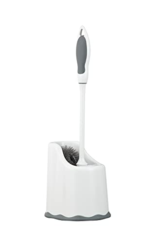 Superio Toilet Bowl Brush and Holder with Under Rim Cleaner for Bathroom