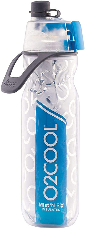 O2COOL Mist 'N Sip 20oz Insulated Misting Water Bottle With No Leak Pull Top Spout -  Assorted Colors