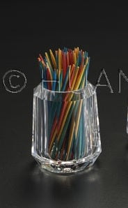 Huang Acrylic Diamond Cut Toothpick Holder (1.75" x 1.75" x 2 1/8")