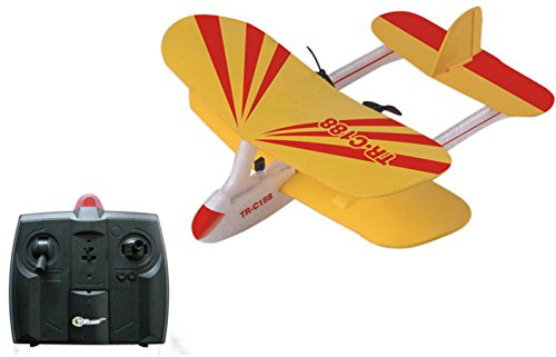 Top Race C188 Electric 2 Ch Infrared Remote Control RC Biplane Airplane RTF (Colors Vary) 6 AA Batteries (not included) Ages 13+