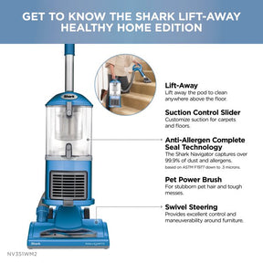 Shark - Navigator Lift Away Upright Vacuum Refurbished, Blue