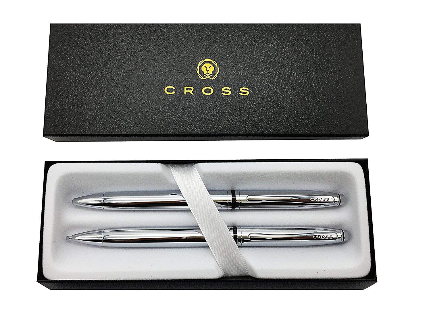 Cross Ballpoint Pen and Pencil Luxury Gift Set, Lustrous Chrome