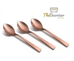 The Decorizer Dessert Dip Spoons, 3 Pack, Hammered Copper