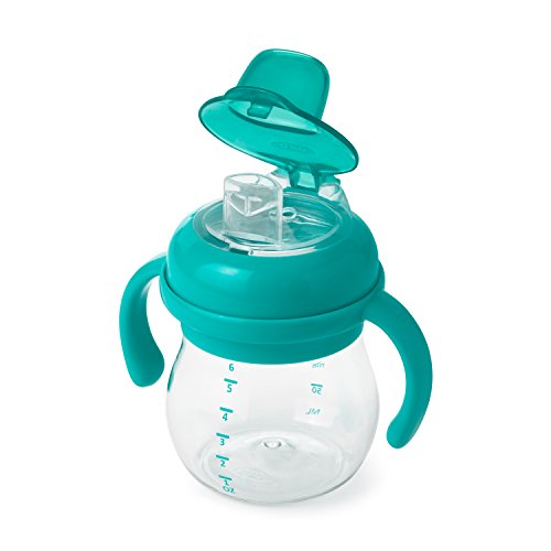 OXO Tot Transitions Soft Spout Sippy Cup with Removable Handles, Teal, 6 Ounce