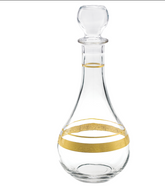 Lorren Home Wine Decanter  5.5"x5.5"x12" and holds 44 ounces, Melania Gold