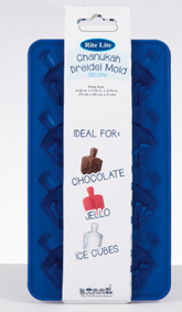 RiteLite Chanukah Silicone Dreidel Mold, 8 Dreidels, for chocolate, butter, jello and ice, 4.25" l x 0.50" w x 7.50" h