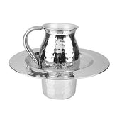 Wash Cup And Raised Stainless Steel Tray, Silver