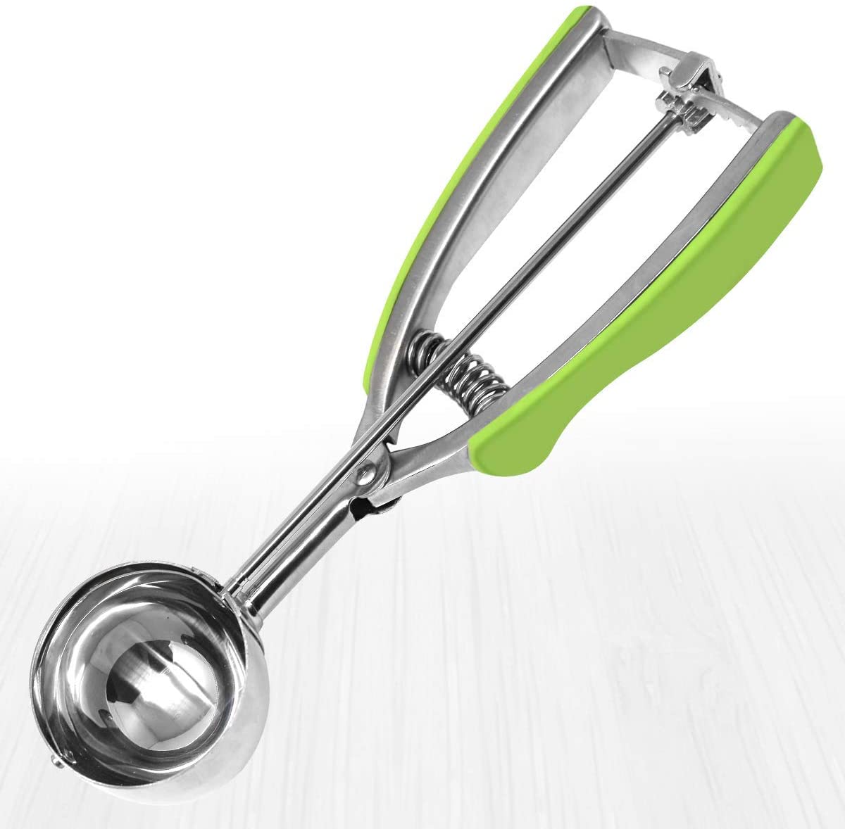 Millvado Stainless Steel Ice Cream Scoop, Large 2.5", Green