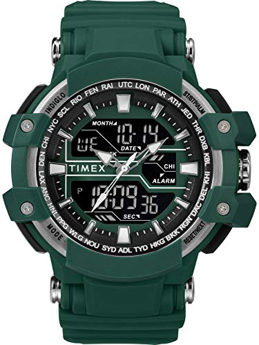 Timex Men's TW5M22800 DGTL Tactic Big Combo 53mm Marine Green/Gray Resin Strap Watch