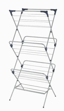 YBM Home 3 Tier Foldable Clothes Water-Resistant Steel Drying Rack