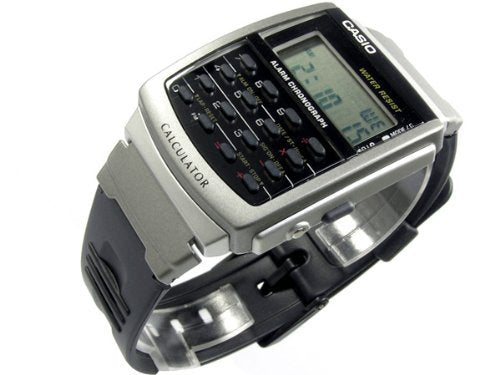 Casio CA56 Men's Calculator Watch, Stainless Face rubber wrist