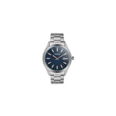 Westclox Men's Stainless-Steel Watch, Silver Band/Blue Face