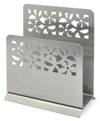 Home Works Floral Design 18/10 Stainless Steel Napkin Holder