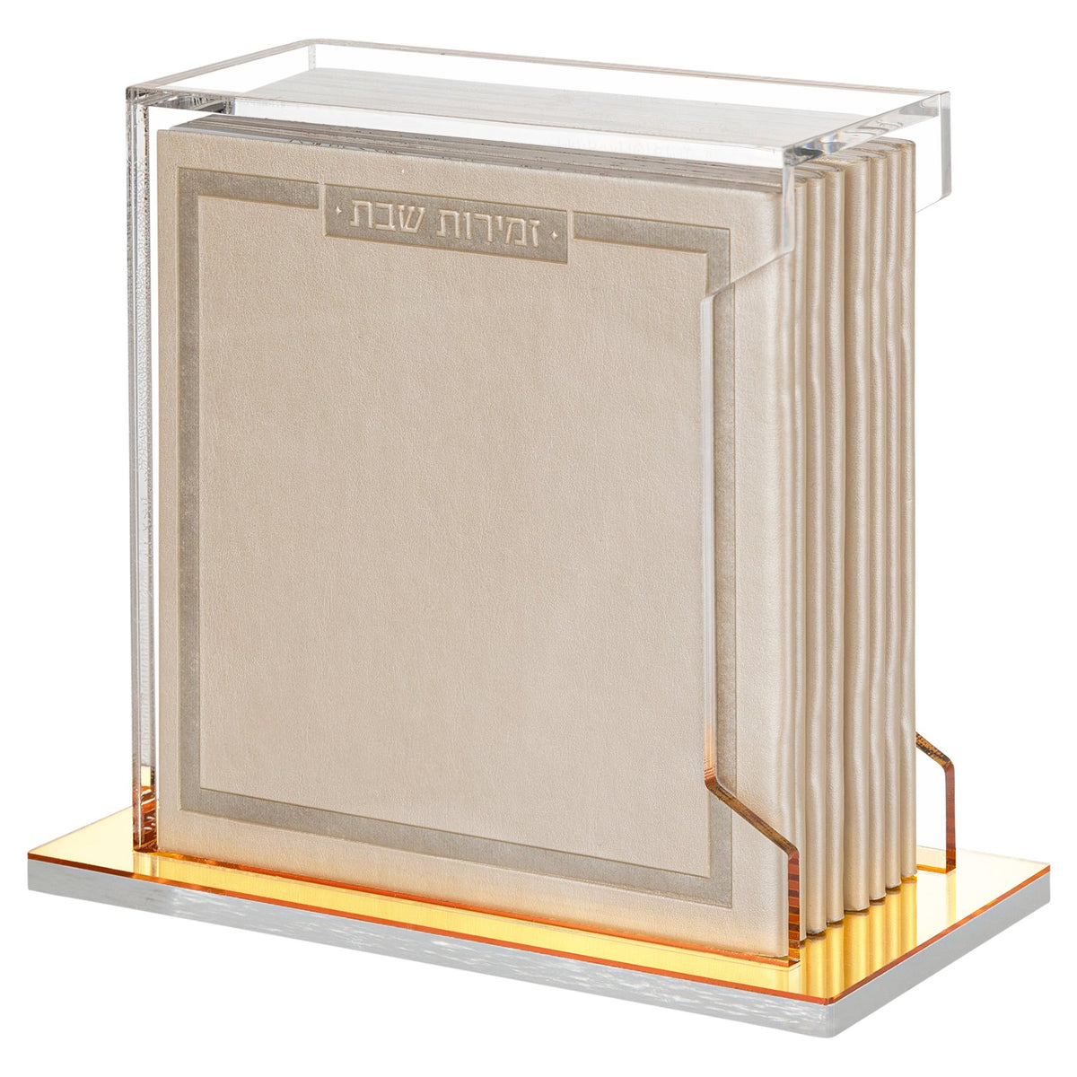 Waterdale Softcover Leather & Lucite Bencher Set - Cream and Gold