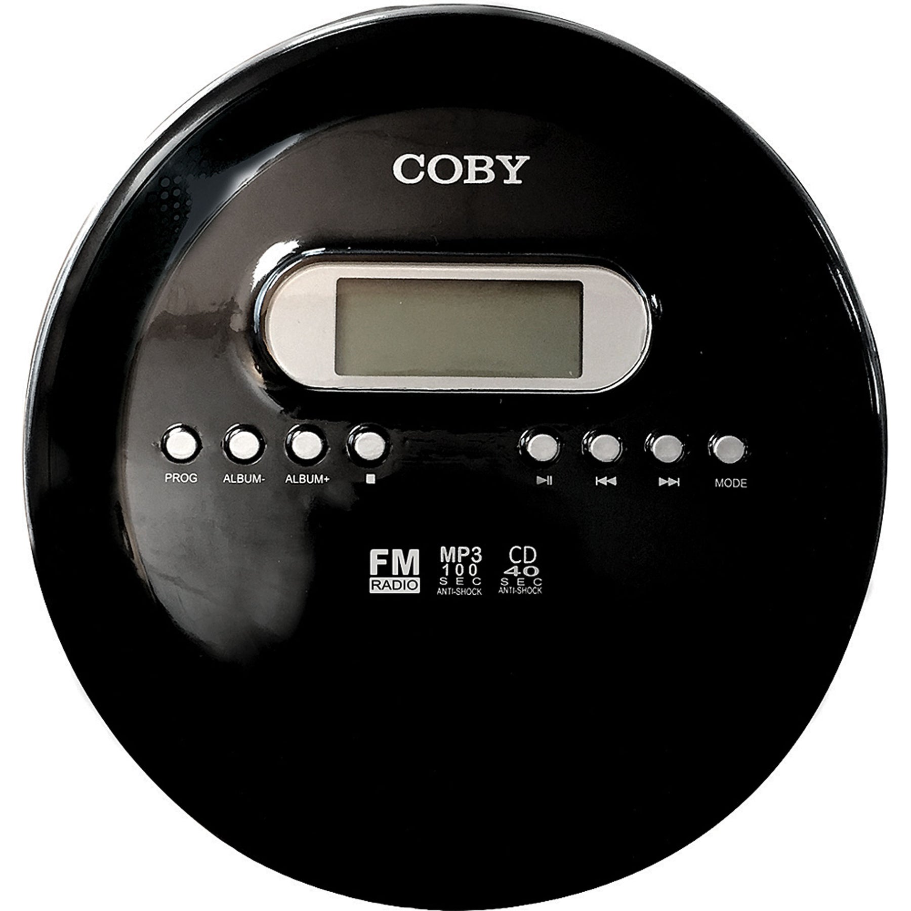 Coby CD-197 Portable Personal Compact CD Player with FM Radio, Black