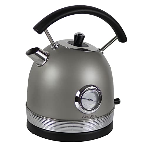 West Bend Retro Style Electric Kettle - Stainless Steel Gray